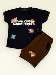 Superhero Baby Boys Summer Set β Cotton T-Shirt & Shorts (0β12 Months)