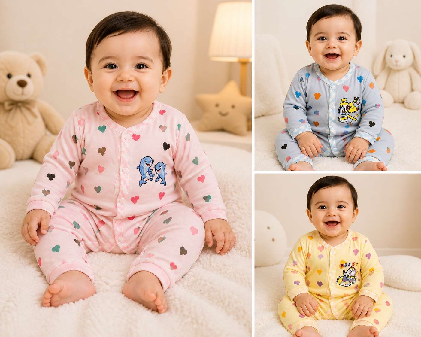 Premium Baby Suit Set (3 Pcs) - Soft
Best for summers  | Buy 1 Get 2 FREE