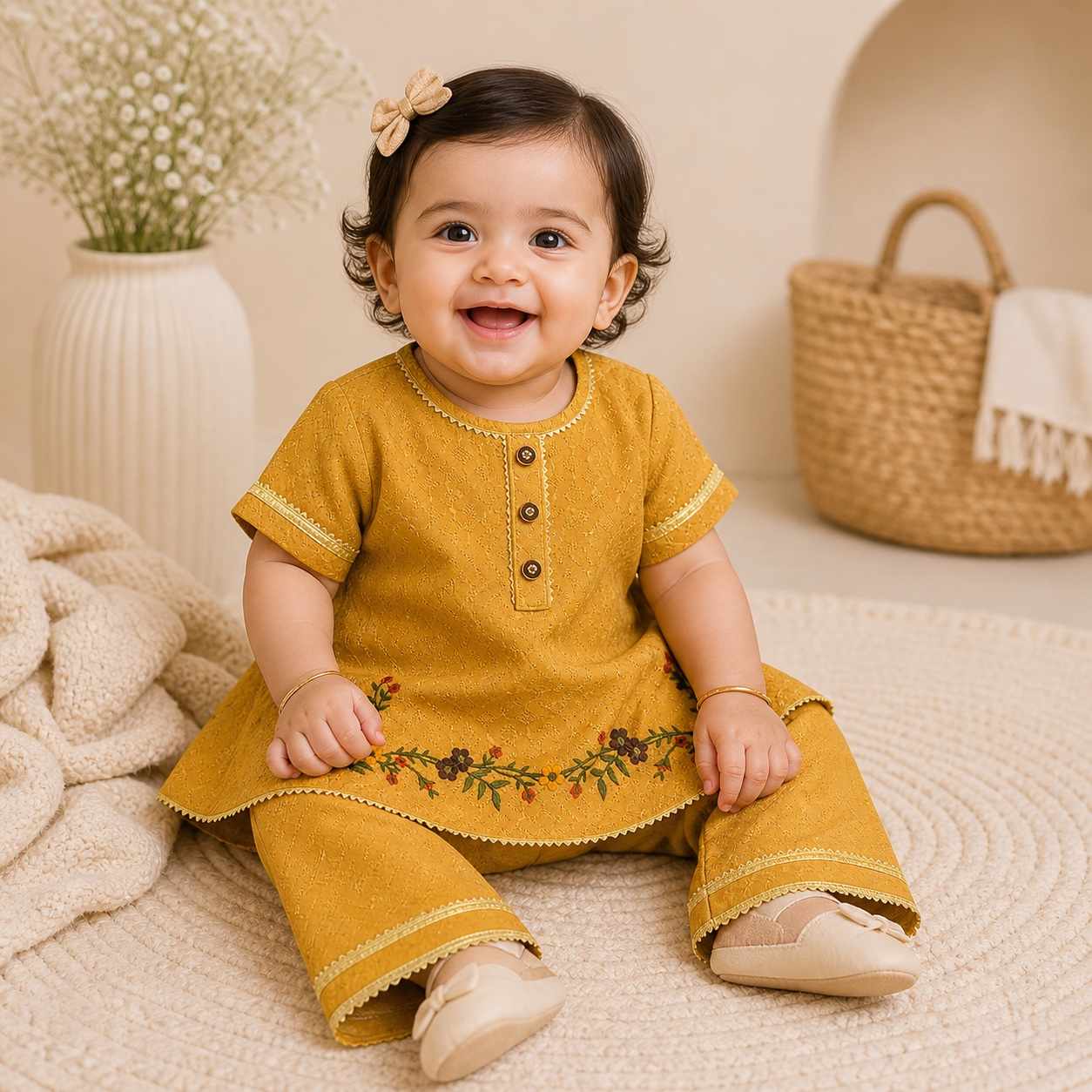 Noor-e-Zard Baby Girl 2-Piece Traditional Outfi
