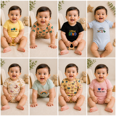 Buy 2 Get 1 FREE – Premium Baby Cotton Rompers (Soft & Breathable 0–12 Months)